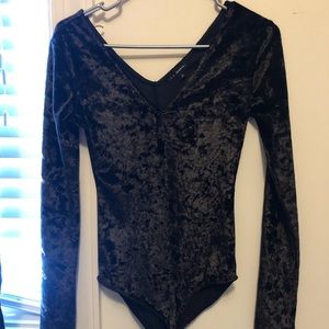 Black suede body suit